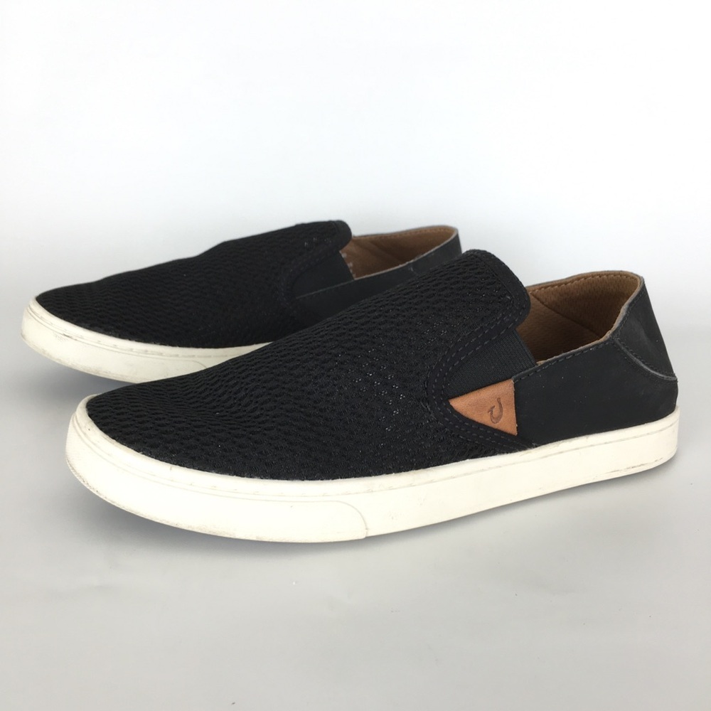 Olukai Pehuea Black Mesh Slip On Sneakers Shoes Womens Size 8 20271-4040 Casual - Picture 8 of 15